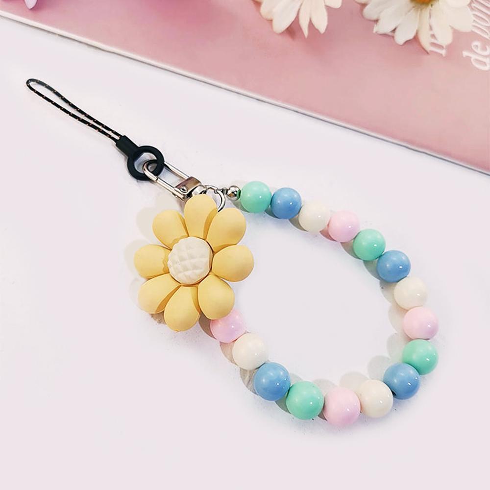 Love Heart Bead For Phone Strap Charm Chain Knot Cellphone Lanyard Phone Wrist Strap Hand-held Short -lost Pendant