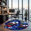 Fußball bedruckter runder Teppich Teppich Stuhlteppich Läufer Eingang Fußmatten, für Bürostuhl Wohnzimmer Schlafzimmer Küche.