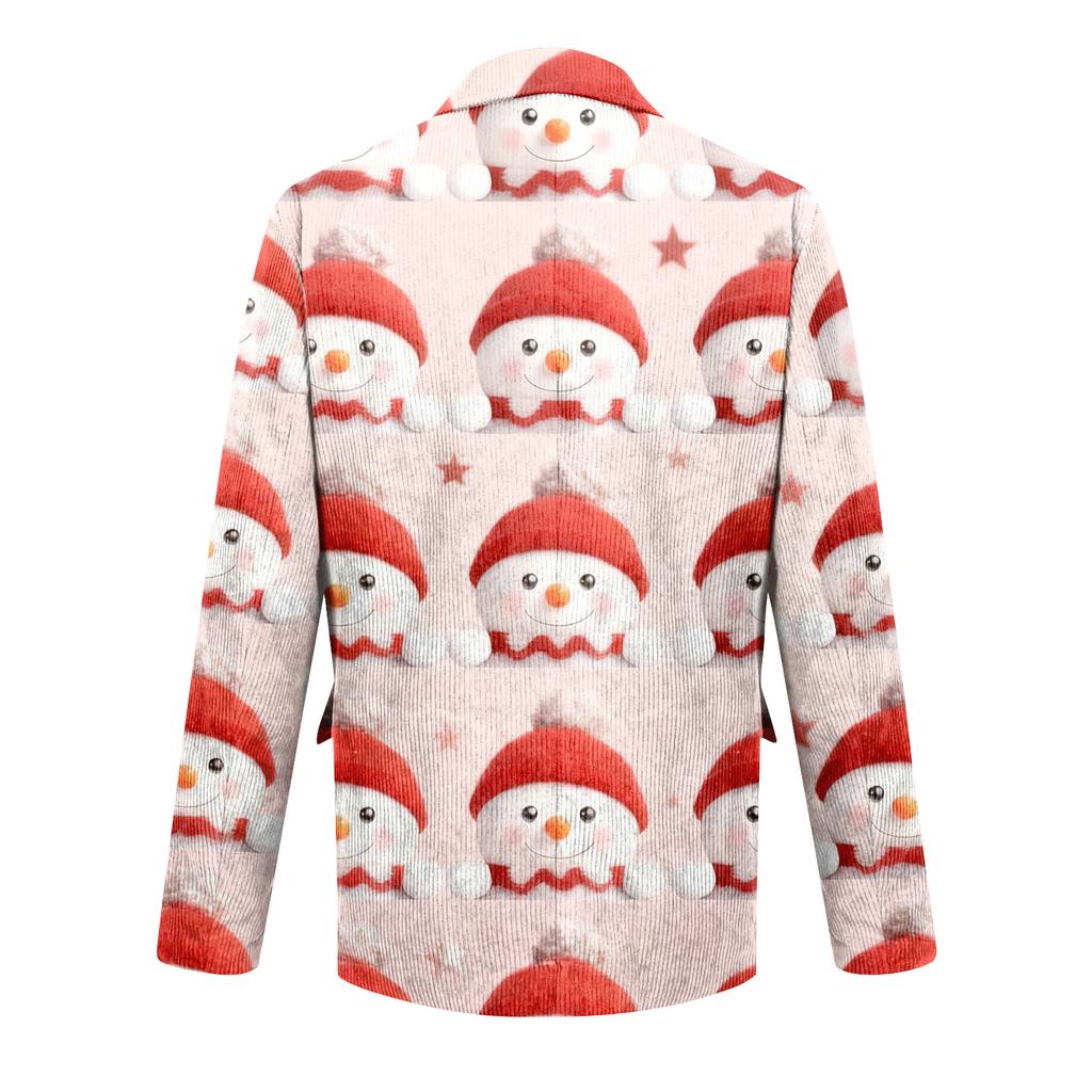 Herren Hässlicher Weihnachten Kord Warmtaschen Anzugjacke Strickjacke Herren Freizeitanzug