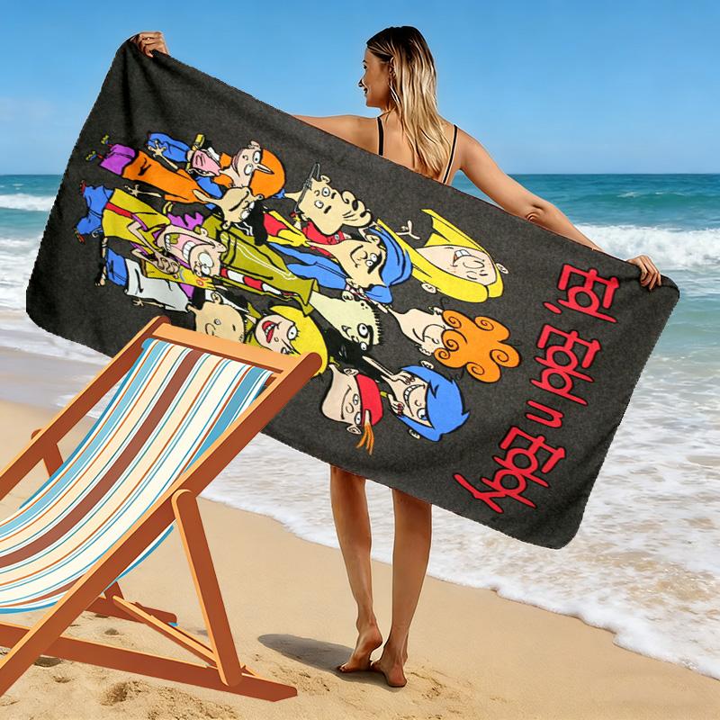 Asciugamano da Spiaggia Stampa Ed, Edd n Eddy, Asciugamano Grande Morbido Asciugatura Rapida per Spiaggia Campeggio Nuoto