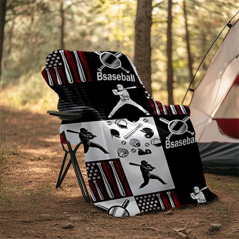 Baseball Theme Printed Blanket - Perfect for Couch, Bed, Travel & Outdoor Use | Machine Washable, Cozy & Durable.
