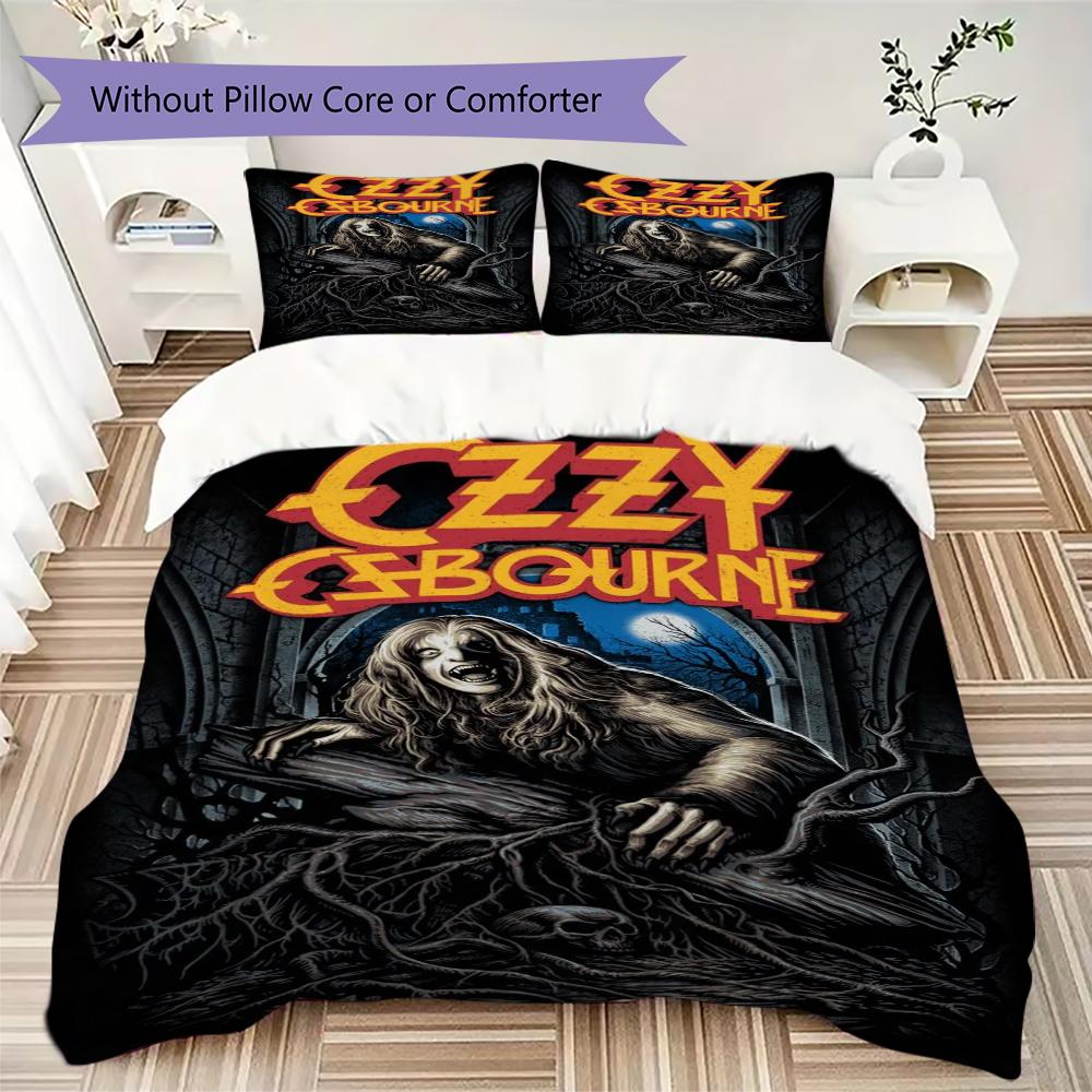 Set Copripiumino con Fantasia Ozzy Osbourne Copripiumino Federa Decorazione per la Casa Regalo di Compleanno (1 * copripiumino + 2 * federe senza imbottitura)74