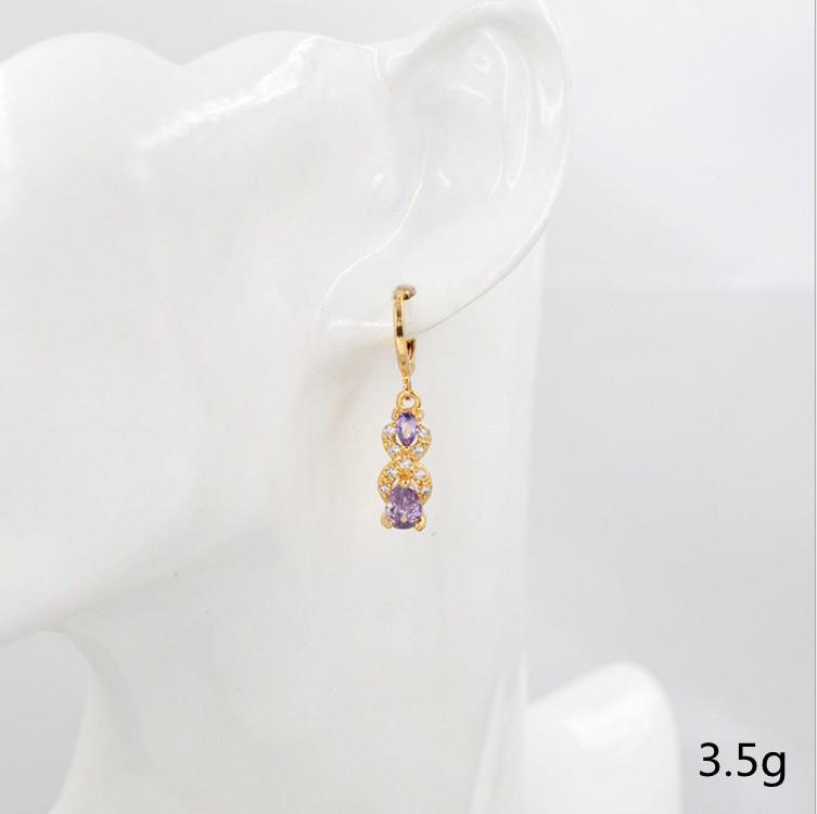 European & American Style Dragonfly Egg-shaped Zircon Earrings, Multicolor Fashion Studs for Women