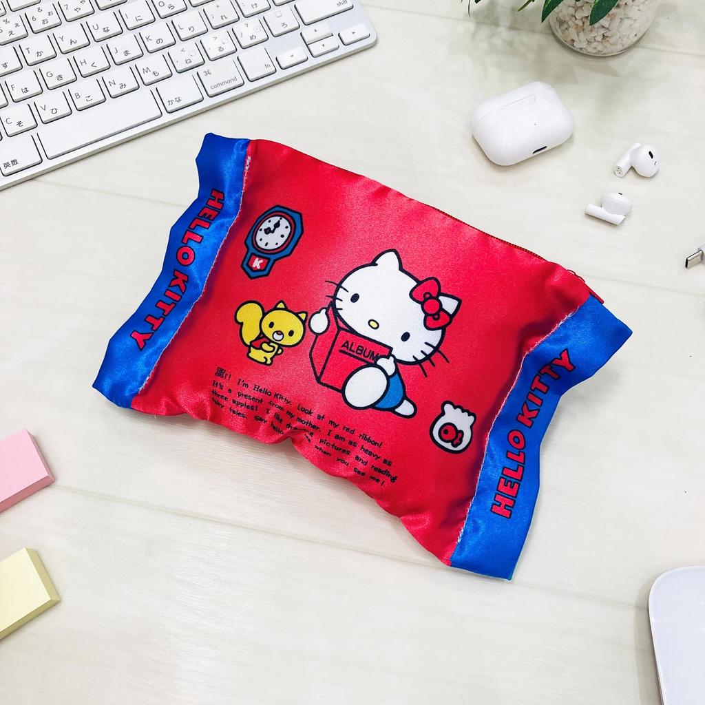 MORIPiLO Hello Kitty Taschentuch Sanrio Kleines Stofftier 20x14cm von Morishita Kissenbezug, Charaktere, Etui, Beutel, Niedlich, (Kissenhülle, Weiß)