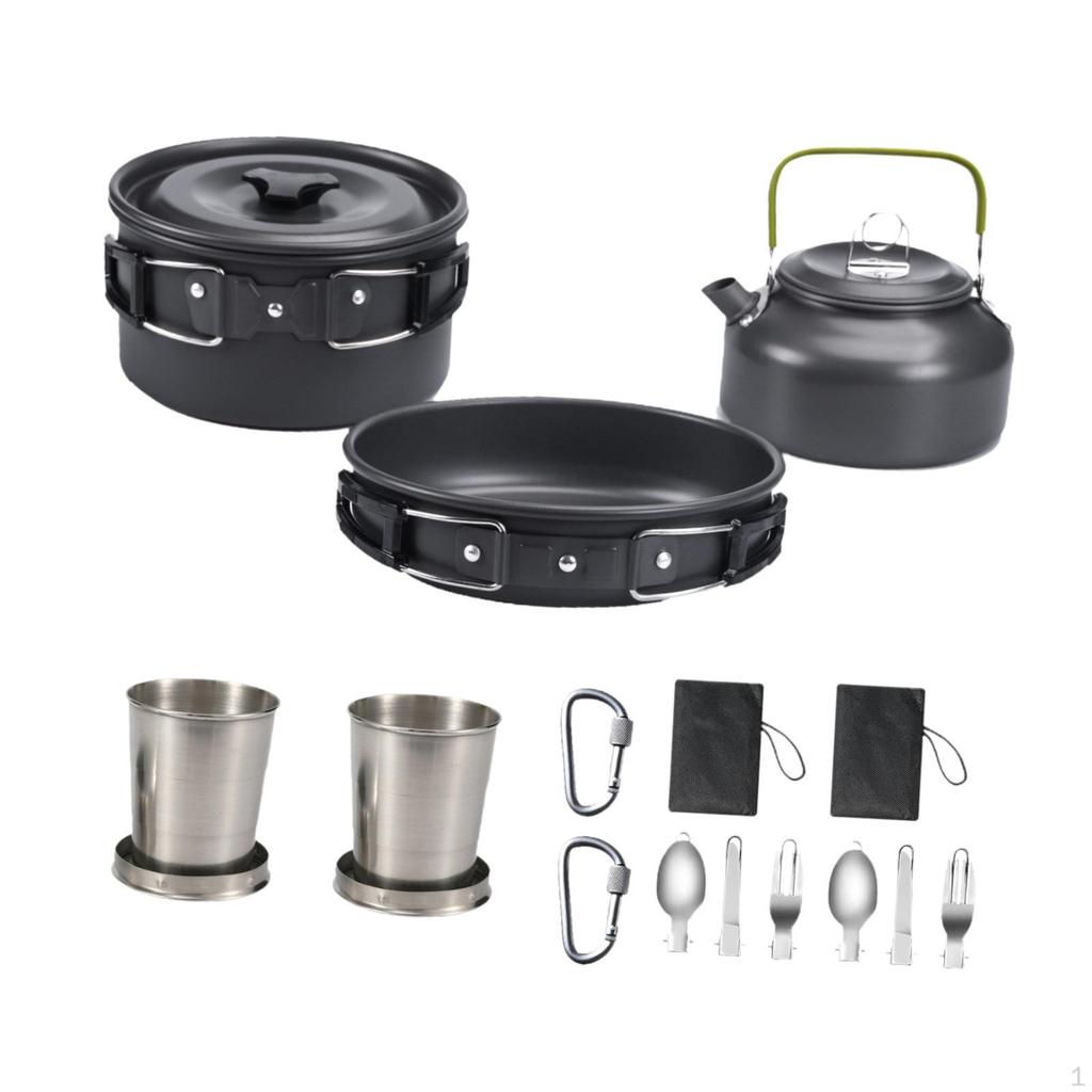 Camping Cooking Set with Carry Bag and Frying Pan for Outdoor Use