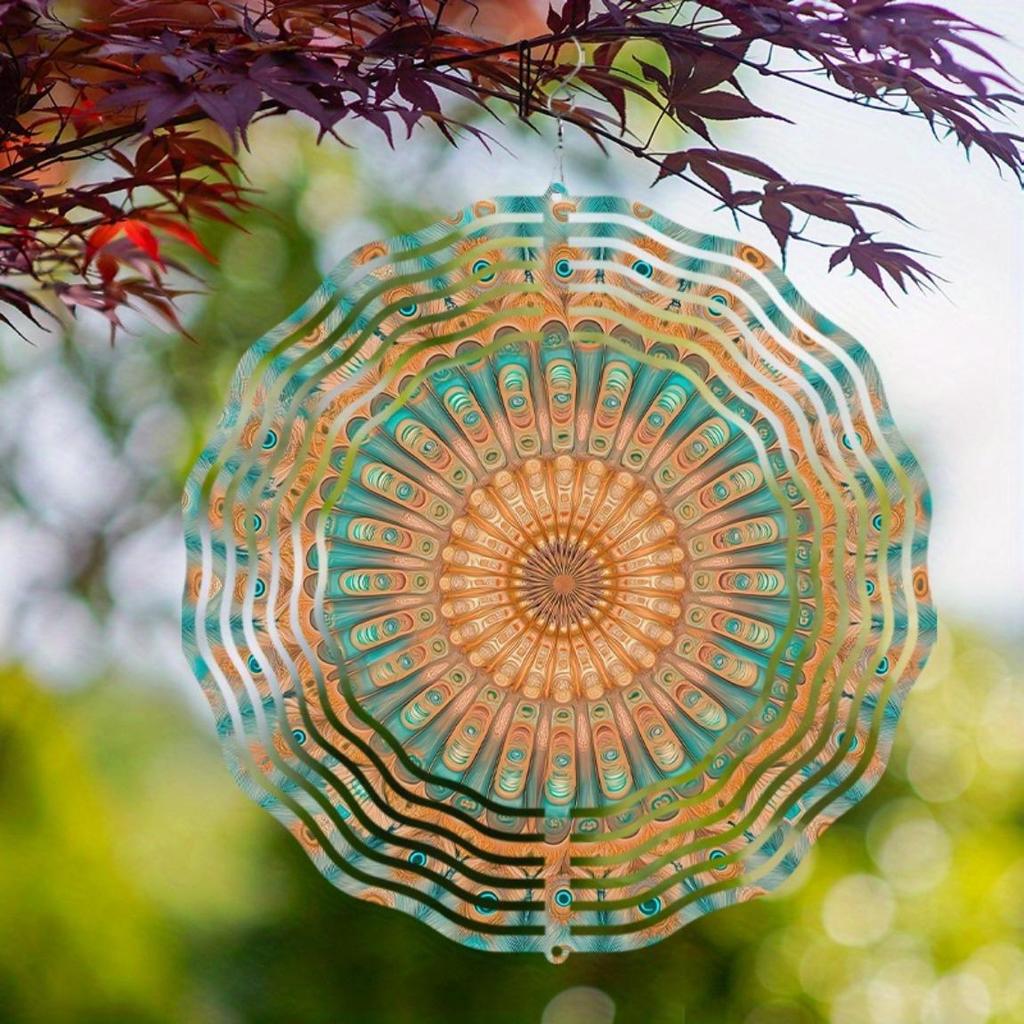 10 Zoll Hängendes Windspiel für Außendekoration 360-Grad-Haken-Design Elegante Balkon- und Hofkunst Geschenk für Frühling und Sommer
