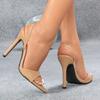 Fashion High-quality Patent Leather Thin Heel Slide Sandals Fashion Pointy Toe Back Strap Plus Size Women Sandals Sexy Party Dress Shoes