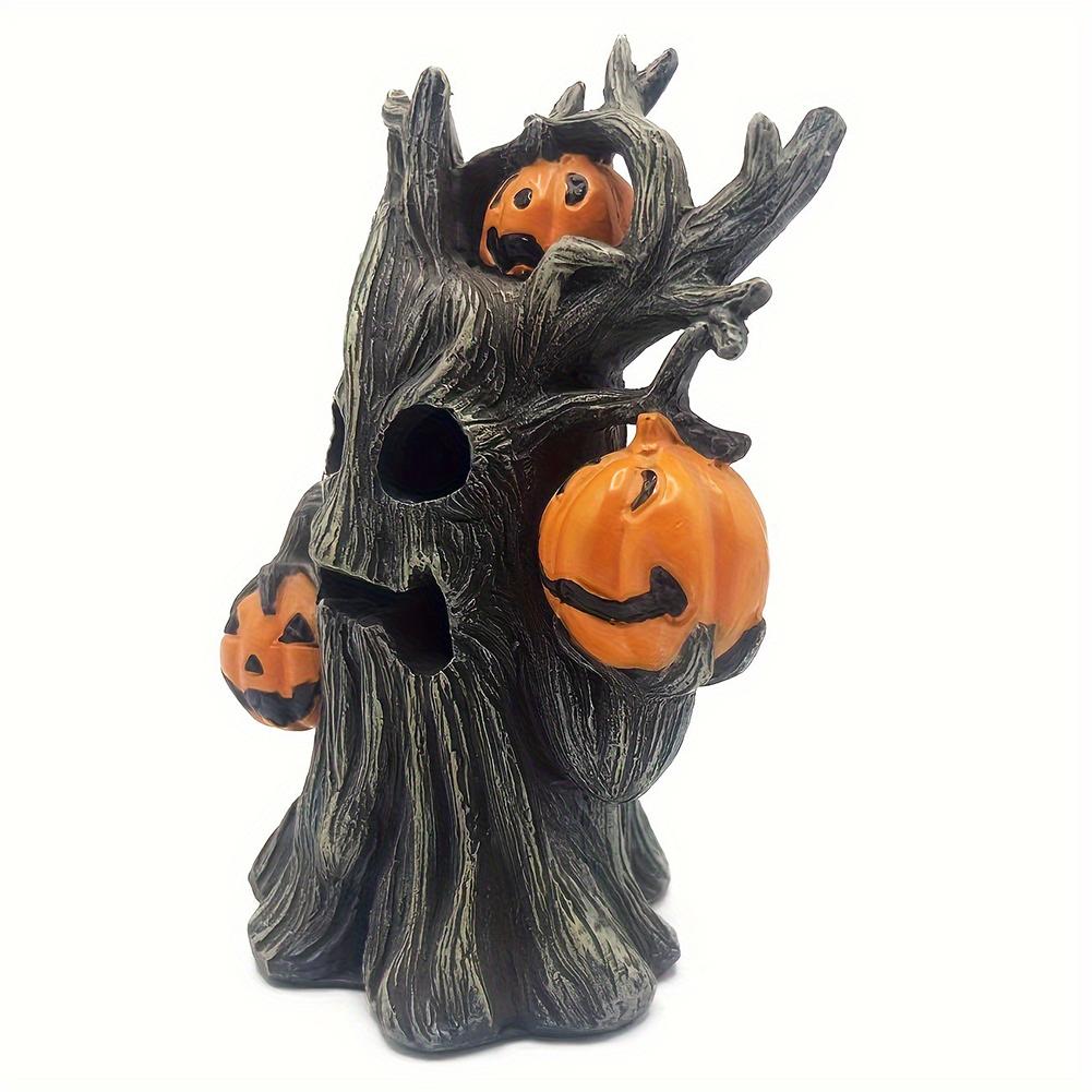 Spooky Vintage Halloween Pumpkin Tree Resin Statue Yard Figurine & Garden Orn Pumpkin Ornament Halloween Creative Decoration