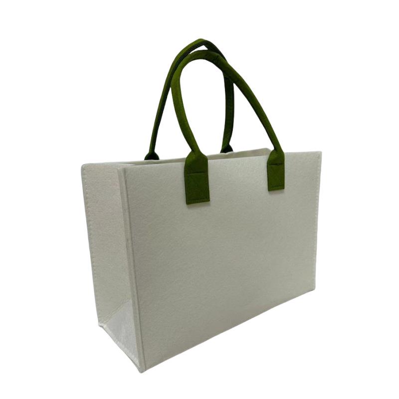 Red Festive Felt Tote Bag for Holiday Gifts and Souvenirs
