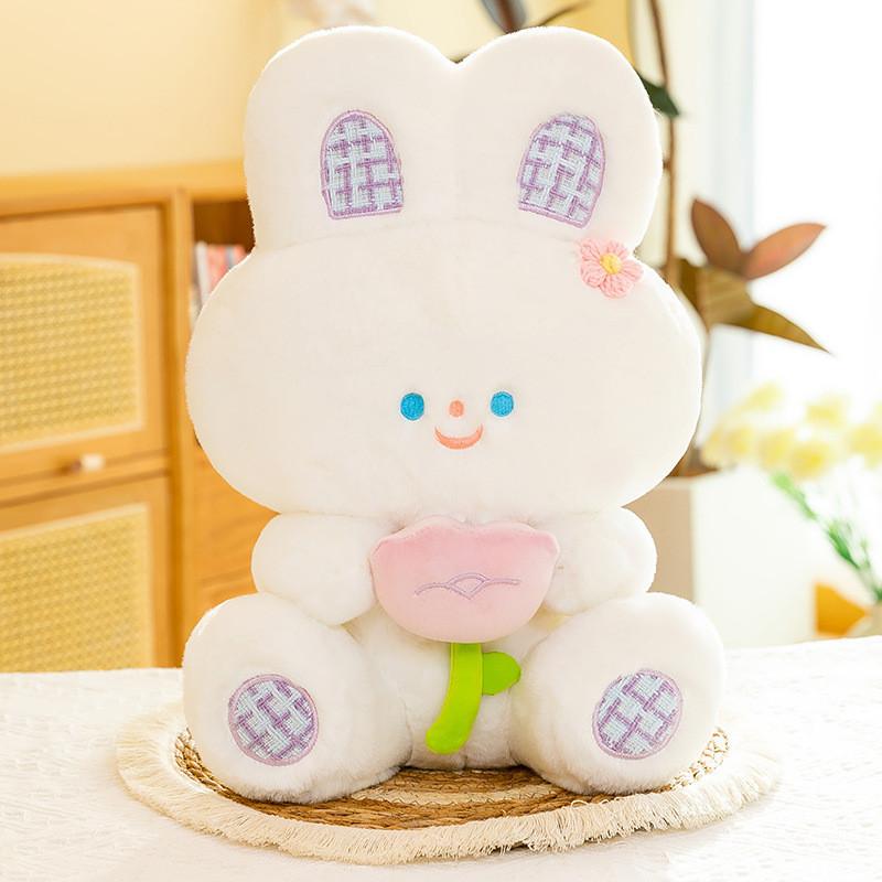 Adorable Tulip Bunny Plush Toy Cuddly Stuffed Animal For Girls Birthday Gift