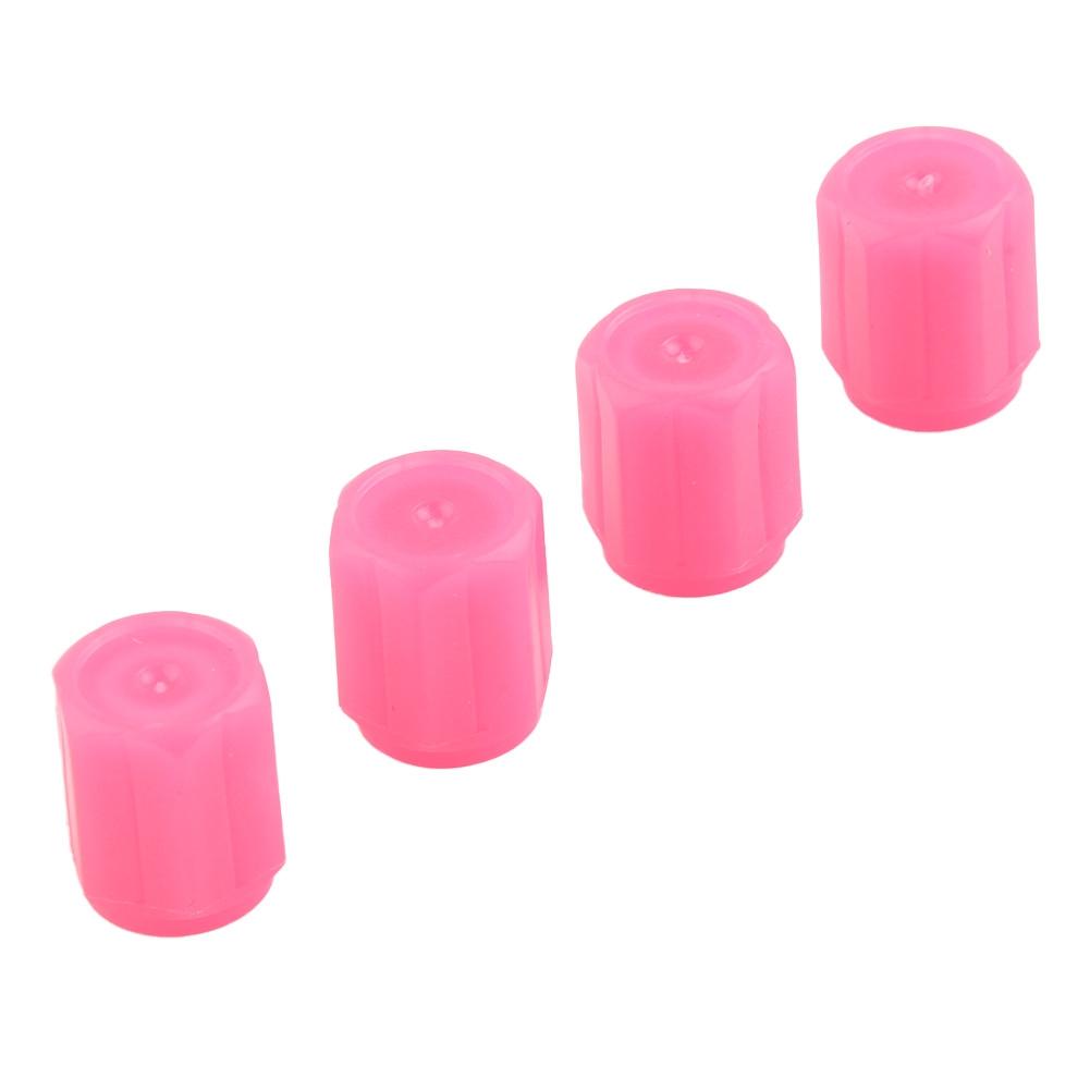 Dazzling Pink Car Wheel Valve Covers Unique Glow In the Dark Design Set of 4