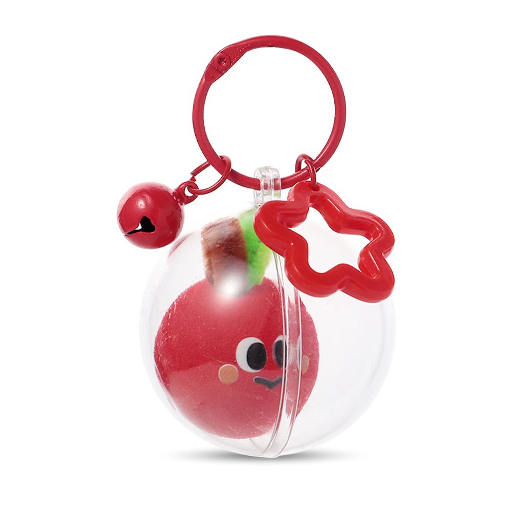 

1pcs Transparent Acrylic Ball Keychains Cute Red Green Apple Carrot Bag Charms Kawaii Pendant for Bags Keyrings Accessories Gift красный