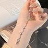 S925 silver inlaid with high ice quality ice transparent natural dangerous material blue water jadeite bracelet light luxury daily jewelry gift