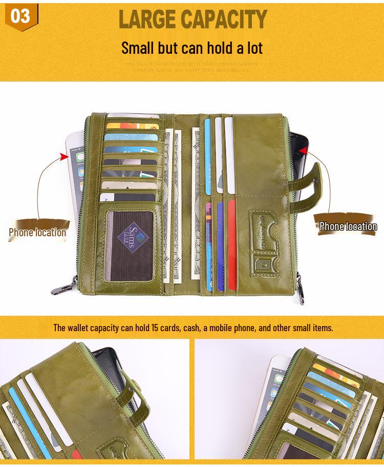 Vintage Women's RFID Snap Closure Leather Wallet, Large Capacity with Multi-Card Slots and Coin Purse