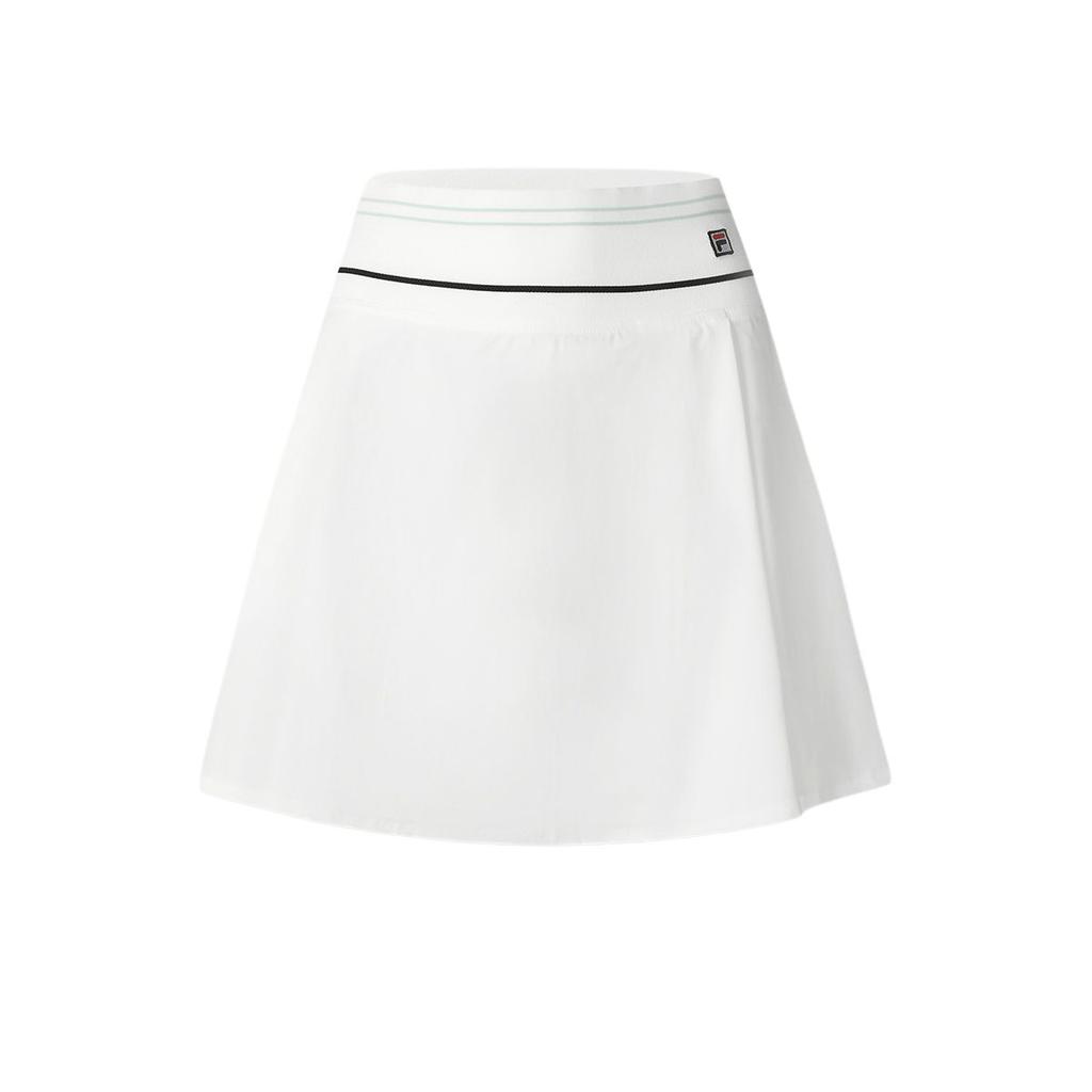 FILA Tennis Series Athletics Sport Fashion Simple Half Skirt Women Skirts Starlight-White A11W513308F-WT