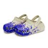 Crocs Crush Clog 811 Manufacture Addiction Scene Special Shoe Box Ink Splashing Feeling Hole Shoes Unisex Bone White Blue