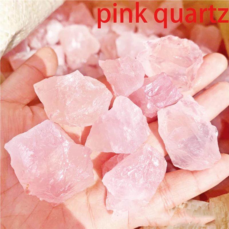 Natural Crystal Stones Rose Quartz Amethyst Fluorite Irregular Shape Mineral Rock Reiki Healing Stone Specimen Home Decor