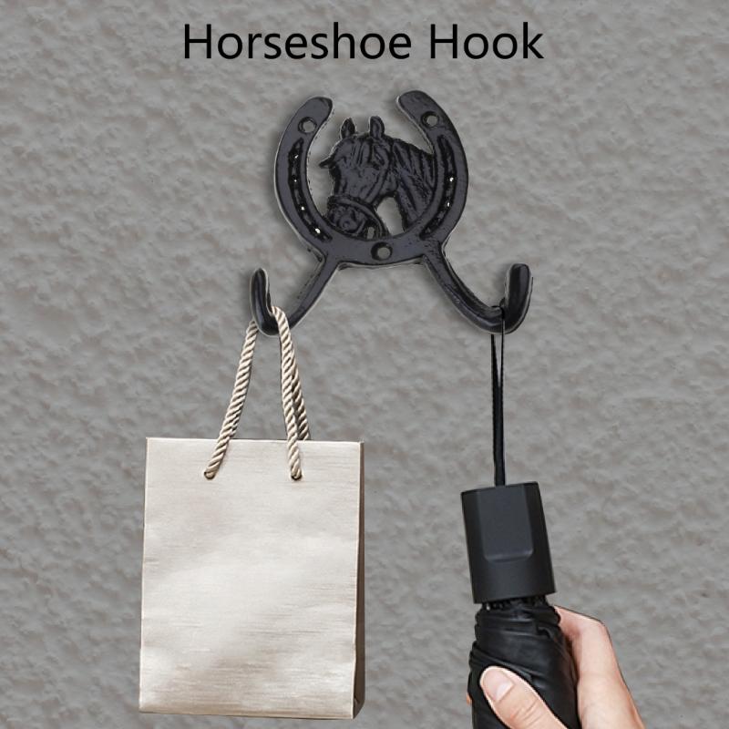 Reliable Iron Horseshoe Hook Decorative Horseshoe Hook Wall Mount Organizer for Hangings Clothes Hat
