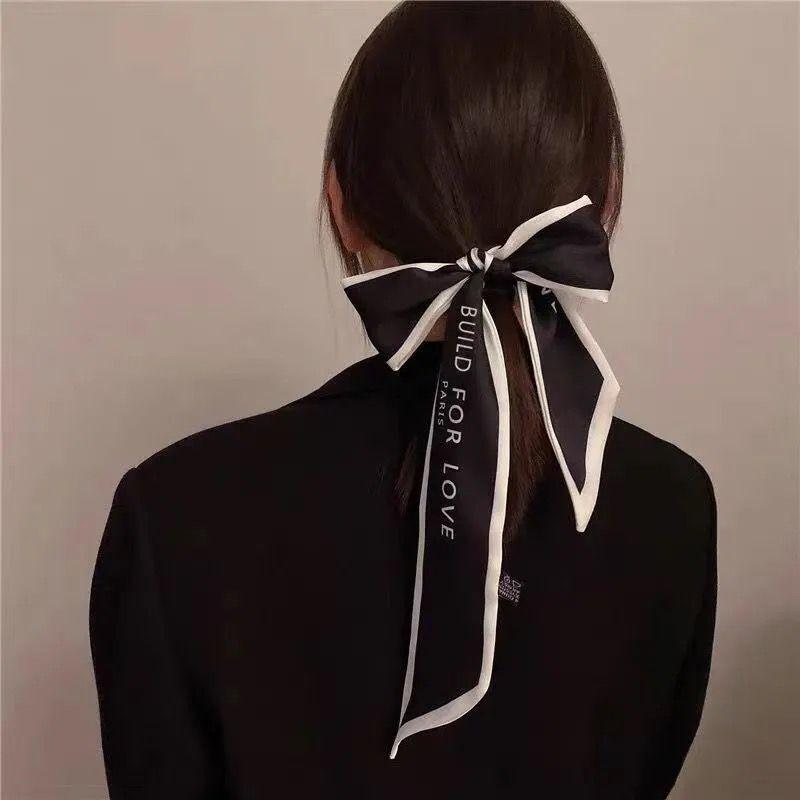 Langer, dünner Seidenschal für Damen, Haarband, Krawatte, Design-Print, Luxusmarke, Haarreifen-Accessoires, coole Mädchen-Schals, Sommer 2021