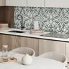 PVC Panel With Motif Easy Decoration For Dining Room 100x50 cm Plant Pattern in Symmetry
