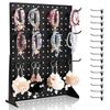 SucceBuy Pegboard Display Stand 17 X 13 In Tabletop Pegboard Display Stand with 15 Hooks for Retail Store and Jewelry Shop Black