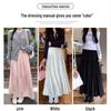 LANGSHA Women's High-Waist Pleated A-Line Long Skirt