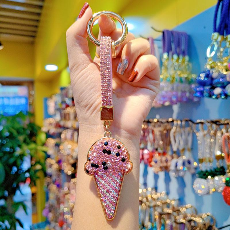 Ice Cream Crystal Keychain With Czech Rhinestones For Couples And Giftgiving