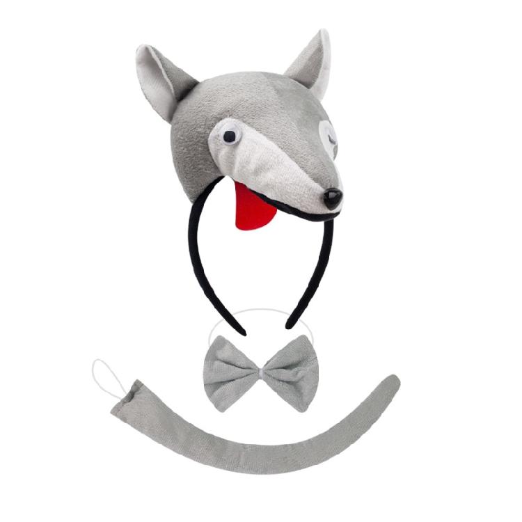 

Halloween Wolf Cosplay Accessories Wolf Headband Wolf Tail Bowtie Skirt for Children Boy Girl Halloween Role Playing