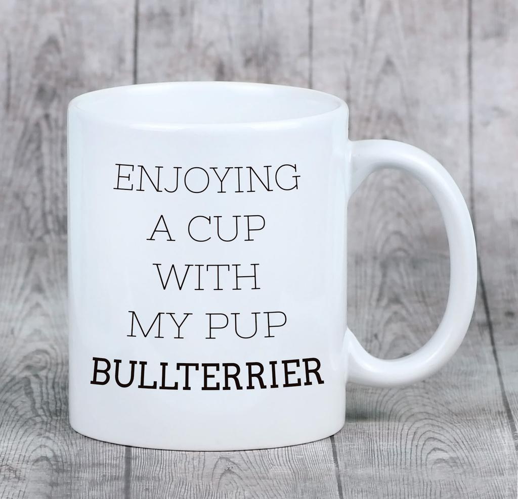 Bulterier, Bull Terrier -Kubek Ze Zdjęciem I Napisem Geometryczny Pies Art-Dog