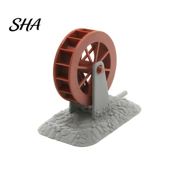 Fish Tank Accessory Waterwheel Skeleton Decoration for Tank, Spooky Skull Aquarium Ornament, Landscaping Accessories B