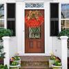 Autumn Pumpkin Wreath Farmhouse Fall Decor with Berry Accents Halloween Thanksgiving Front Door Garland
