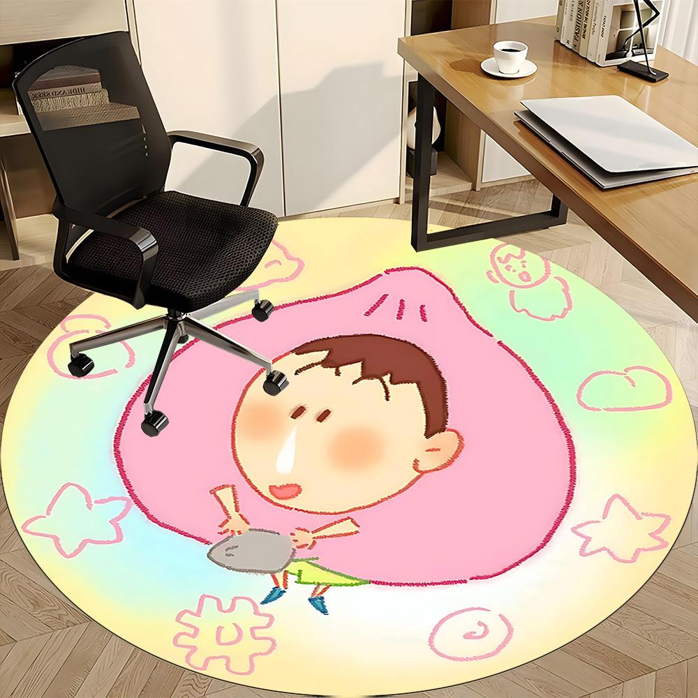 1 Stück Crayon Shinchan Stuhl Teppich für Büro Rutschfest, Maschinenwaschbarer Teppich für Büro, Raum Urlaubsdekoration für Weihnachten, Geburtstag Polyester