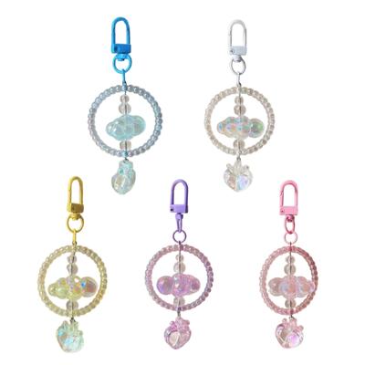 Heart Keyring for Bag Backpack Phone Charm Romantics Beaded Cloud Keyring