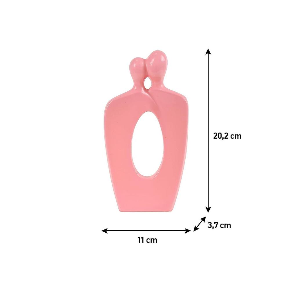 Oskiljaktigt Keramiskt Par Figurin | Ett Tidlöst Uttryck för Kärlek & Enhet | Elegant Dekor för Alla Miljöer – Förpackning med 1, Rosa