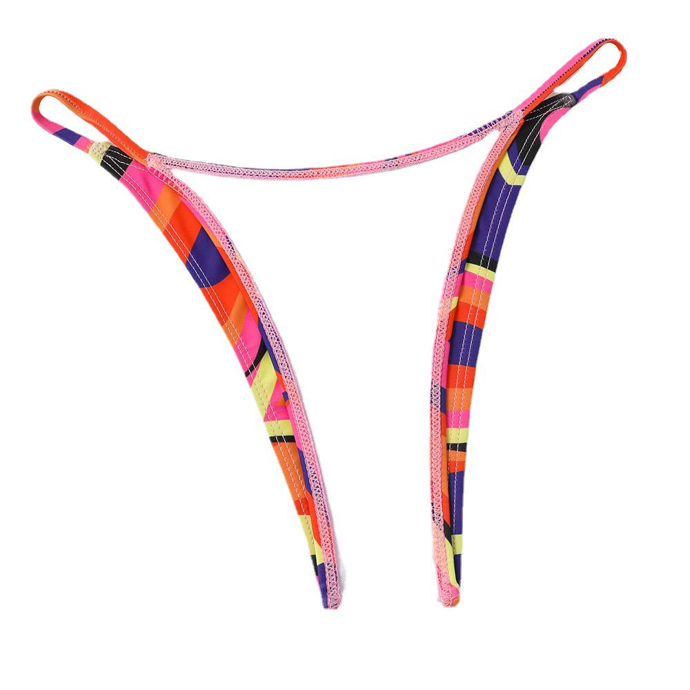 2023 Women's European and American Printed Three-Piece Lace-Up Bikini Swimsuit