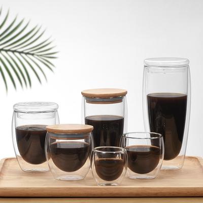 Hitzebeständige doppelwandige Glastasse für Bier, Espresso, Kaffeetasse, handgefertigtes Bierkrug, Tee, Saft, Glas, Whiskey-Glas, Tassen, Trinkgeschirr