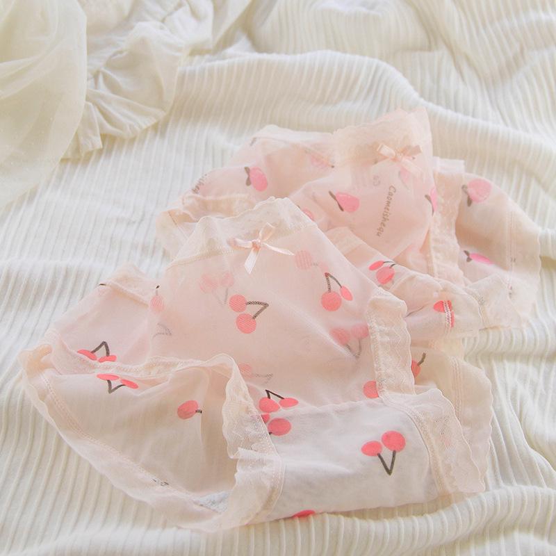 Sweet Desire Japanese Lace Quick-Dry Mesh Panties: Sexy, Slightly Transparent Triangle Design for Women