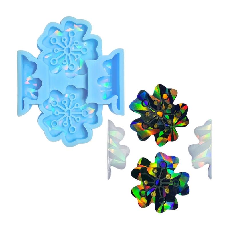 Holographic Resin Keychain Mold Flower Epoxy Resin Casting Mold for DIY Crafts Jewelry Making Phone Holder Silicone Mold