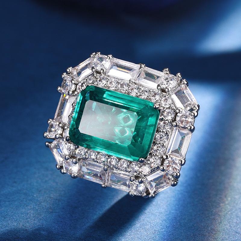 Осенне-зимние украшения Медная основа Позолота Симуляция Цветная драгоценность Сахарный кубик Женский набор Основной камень 10 * 14