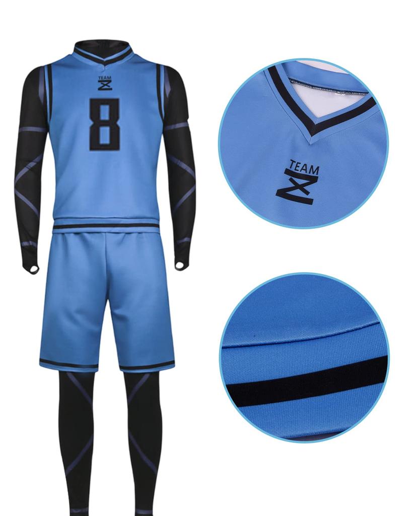 Blue Lock Cosplay Meguru Bachira Cosplay Costume with Meguru Bachira Soccer Training Team Building First Jersey Number Blue Lock Rank 290 Bachira
