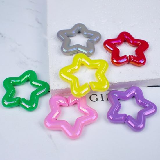 50Pcs Star Link Connectors AB Color Star Shape Linking Rings Quick Linking Rings for Bag Necklace