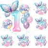 Gradient Color Digital Butterfly Balloon Set 32 Inch Digital Aluminum Foil Balloon Birthday Party Anniversary Decoration (0-9)