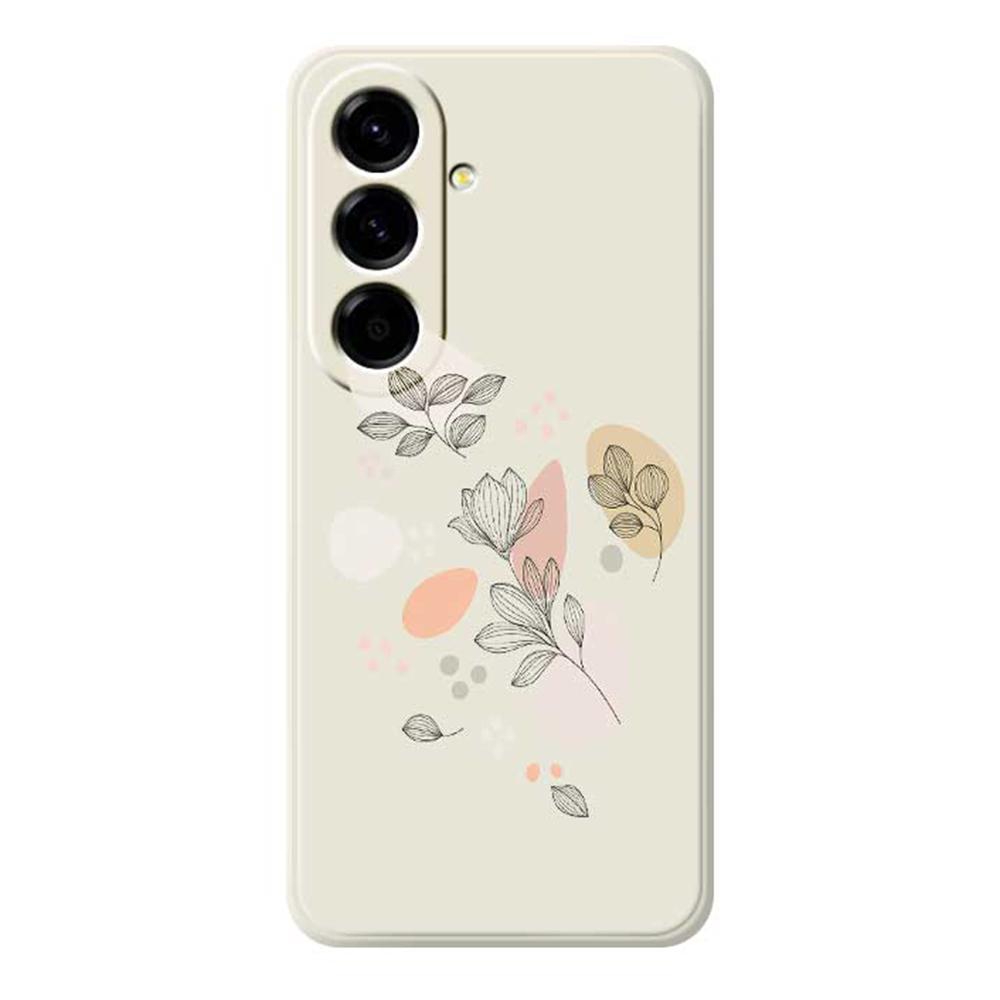 For Samsung Galaxy A56 5G Case Sketch Leaves Pattern Printing Straight Edge TPU Phone Back Cover