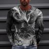 Herrenbekleidung T-Shirt 3D-gedrucktes Phoenix-T-Shirt Rundhalsausschnitt Langarm Designer Interessante Oberteile Lässige Jungenmode T-Shirts