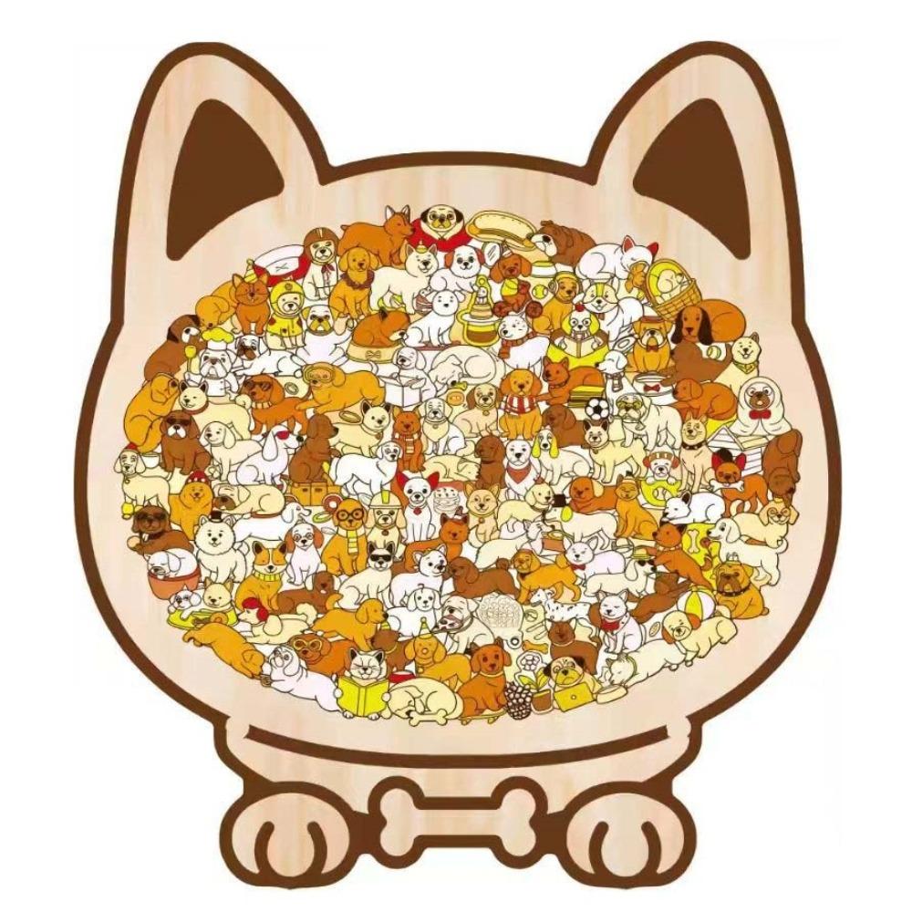 Düşünme Eğitimi Köpek Şekilli Yapboz Hayvan Şekilli Çocuk Yapbozu Yavru Köpekler Ahşap Yapboz Çocuk Oyuncak