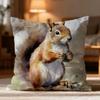 Animal Squirrel Cushion Cover Soft Washable Pillow Case Multi-Scene For Couch Bed Travel Office Use