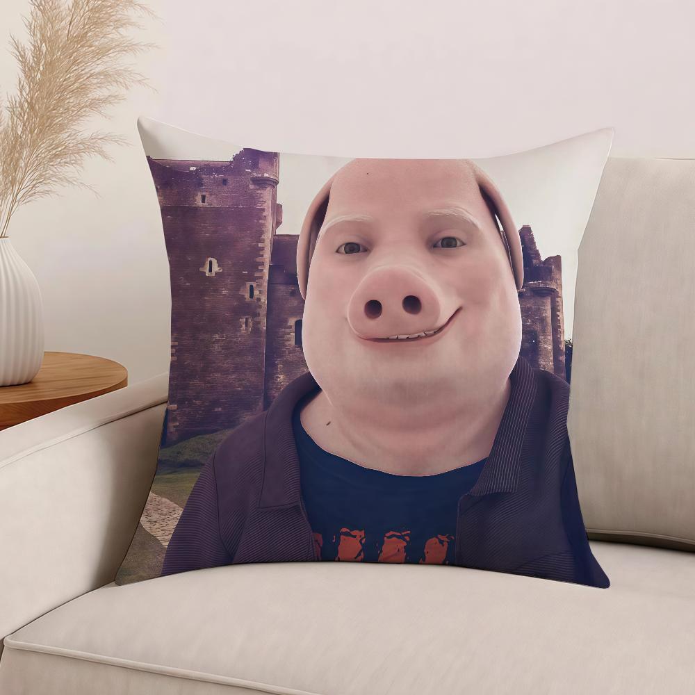 Meme John Pork vtipný Povlak na polštář Kancelářské polštářky Vhodné na pohovku do auta do ložnice Dekorativní povlak na polštář