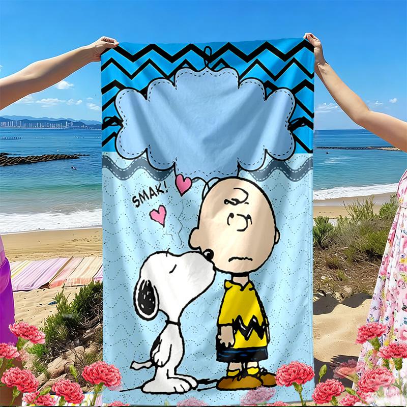 Snoopy Print Beach Towel, Versatile Lightweight Absorbent Beach Towel for Pool Surf Yoga Bathroom, Perfect Birthday Holiday Gift