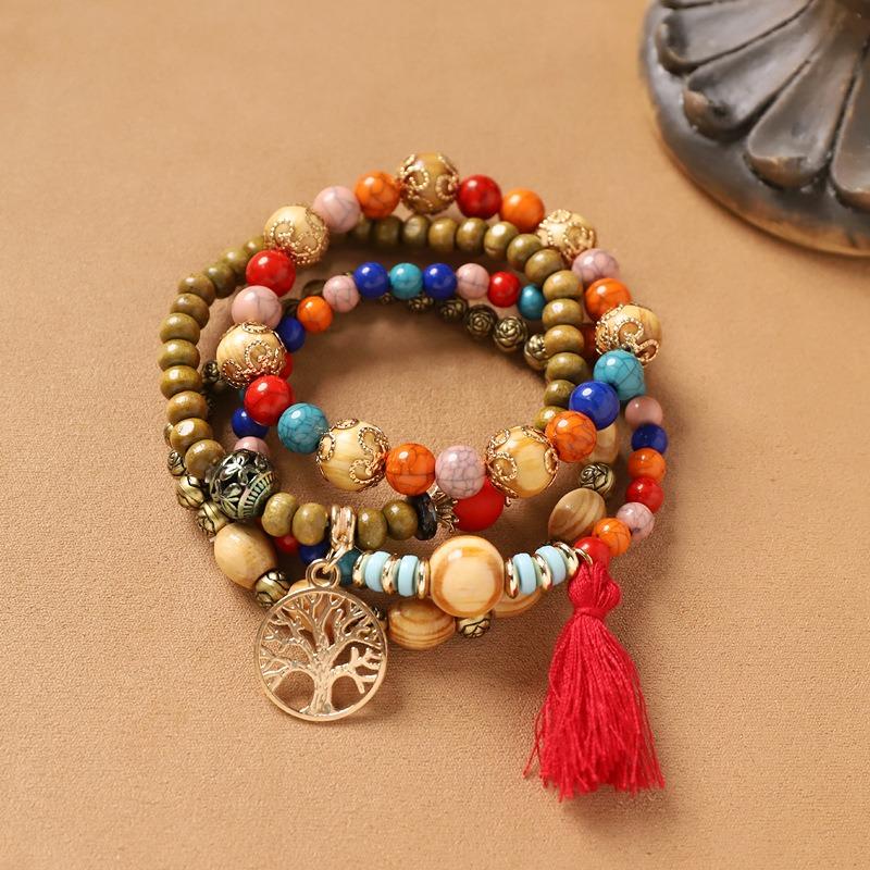 Handmade Bohemian Exotic Bracelet Retro Men's and Women's Woven Multi-layer Stacked Bracelet Niche Hand Rope