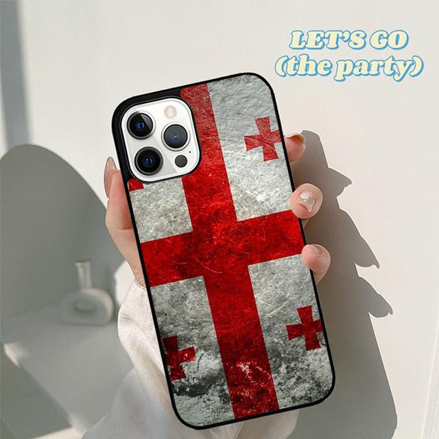 Autumu Georgia Grunge Flag Phone Case Cover for iPhone 17 Air 16 16e 15 12 11 13 14 Pro Max Apple Plus Coque